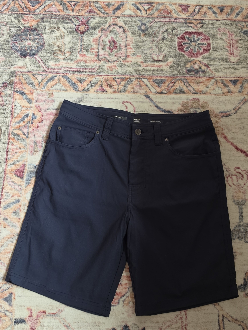 NWOT Brion Short II Men's Flat Front Shorts Blue Waist 32x9